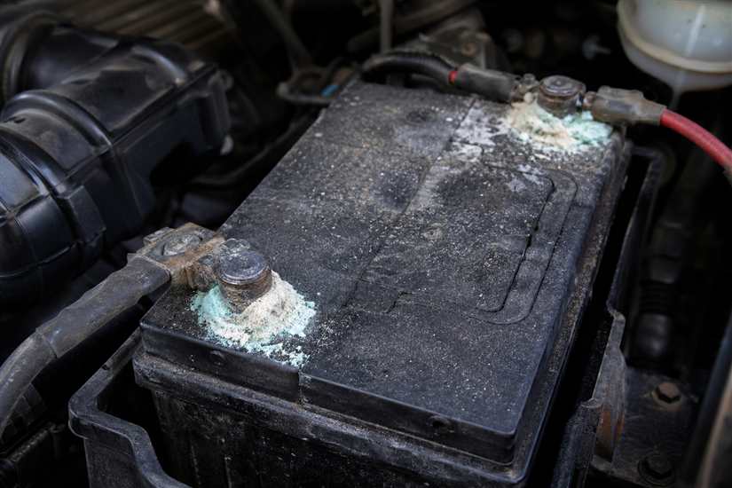 Bateria automotiva desgastada
